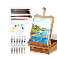 Без бренда «Набор подарочный «Две картинки» 27 предметов: этюдник 35 см из бука, краски акрил 12x12 мл, 2 холста 22x30 на мдф, 10 кистей, мастихин, палитра» в Новороссийске в интернет-магазине Без бренда «Набор подарочный «Две картинки» 27 предметов: этюдник 35 см из бука, краски акрил 12x12 мл, 2 холста 22x30 на мдф, 10 кистей, мастихин, палитра» в Новороссийске