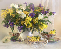 Без бренда «Натюрморт из мимоз и колокольчиков» в Новороссийске