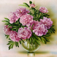 Без бренда «Пионы в круглой прозрачной вазе» в Новороссийске