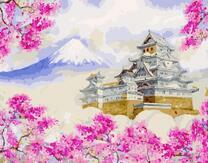 Цветущая сакура на фоне Фудзи