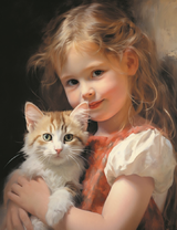 Милый ребенок с кошечкой