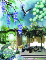 Без бренда «Сад с беседкой, цветами и птицей» в Новороссийске в интернет-магазине  Без бренда «Сад с беседкой, цветами и птицей» в Новороссийске