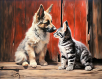 Без бренда «Знакомство котенка и щенка» в Новороссийске в интернет-магазине  Без бренда «Знакомство котенка и щенка» в Новороссийске