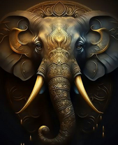 Позолоченный барельеф в виде слона