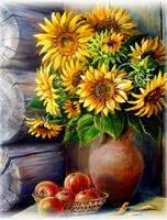 Без бренда «Кувшин с подсолнухами и корзинка с яблоками» в Новороссийске