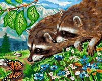 Без бренда «Еноты и бабочка на цветочной поляне» в Новороссийске